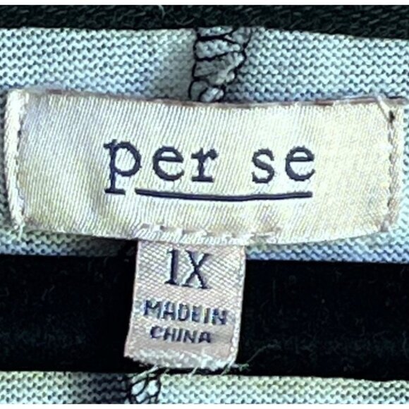 Per Se Womens Animal Print Long Sleeve Top 1X Soft Artsy Plus Size Comfy - Picture 4 of 6